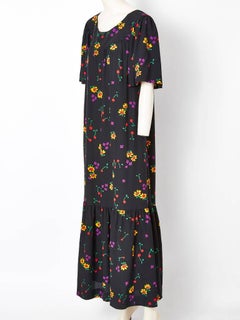 Yves Saint Laurent Floral Pattern Maxi Dress