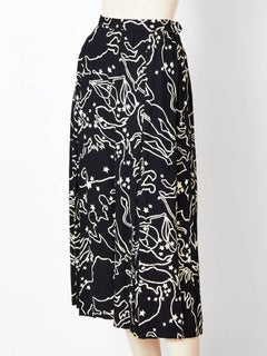 Yves Saint Laurent Zodiac Pattern Skirt