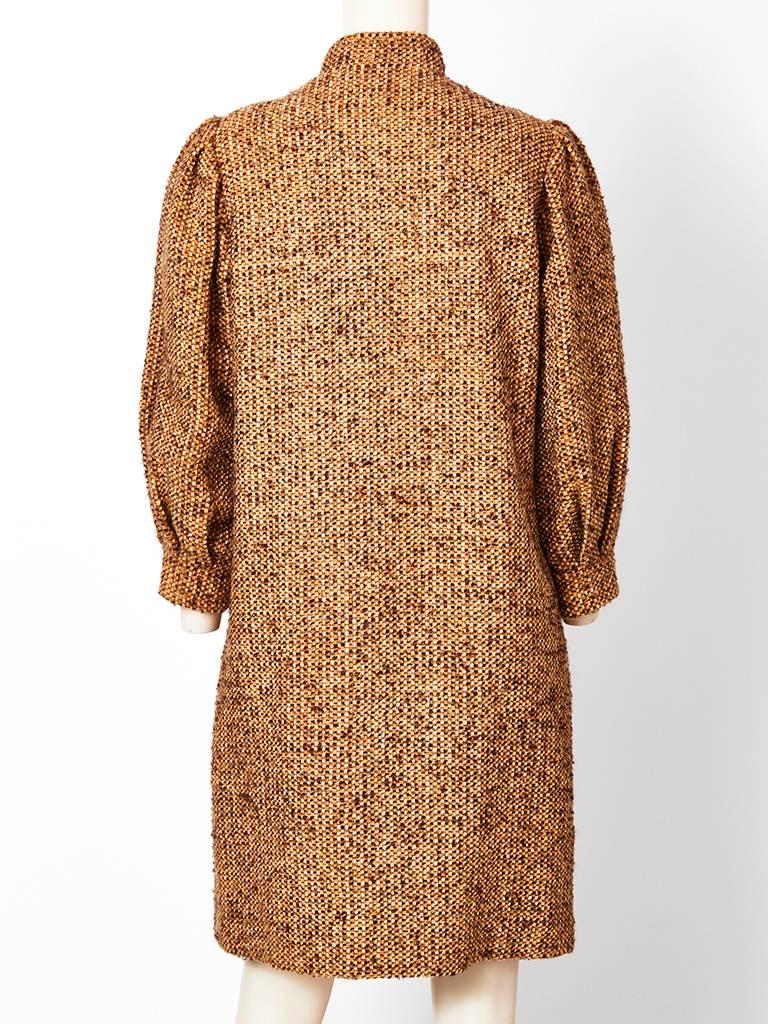 Brown Galanos Tweed Coat