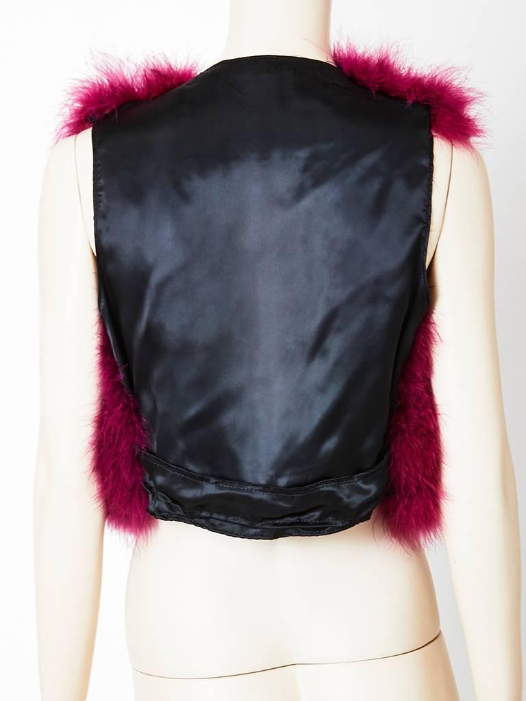 Sonia Rykiel Fuschia Marabou Vest In Excellent Condition For Sale In New York, NY