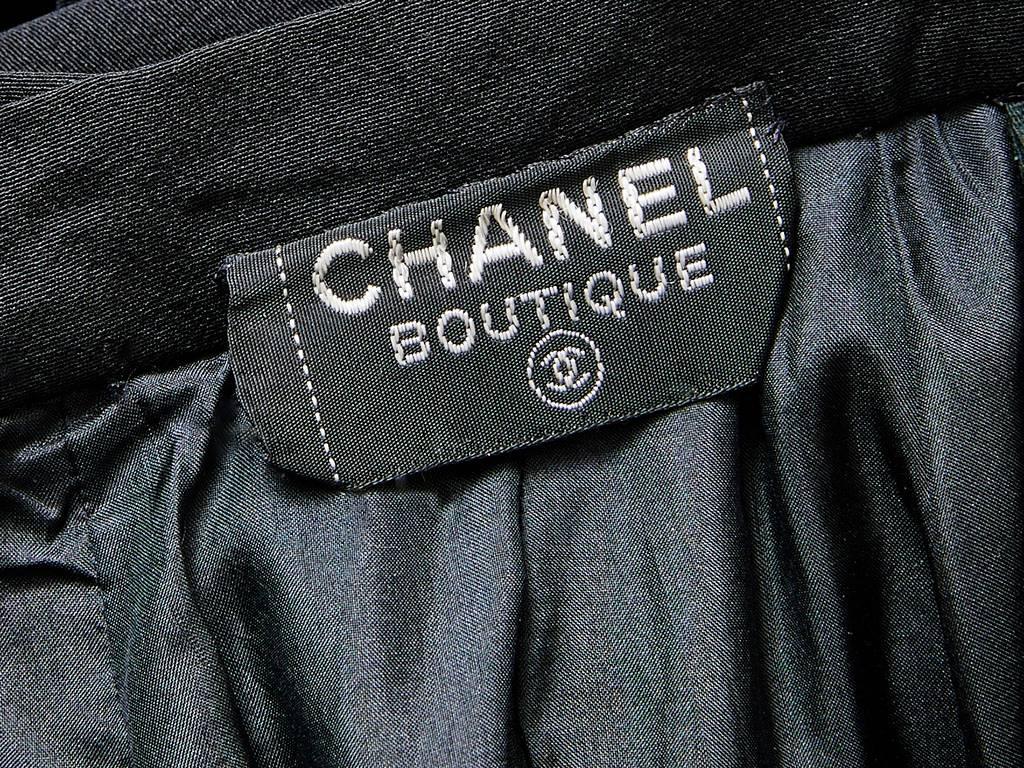 Black Chanel Box Pleated Evening Skirt