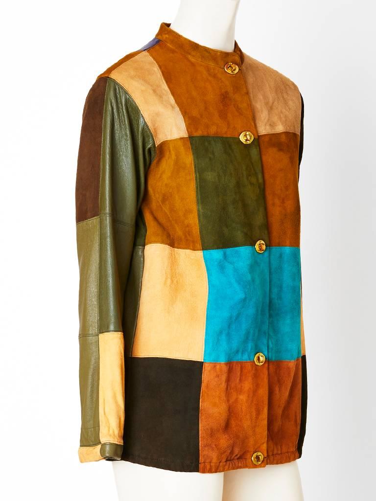 patchwork suede jacket