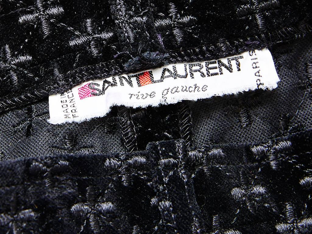 Women's Yves Saint Laurent Embroidered Velvet Knickers