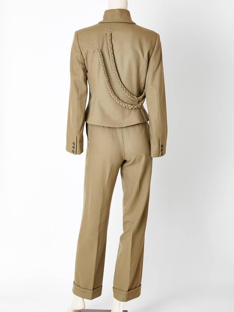 Brown Alexander McQueen Wool Pansuit with Braiding Detail