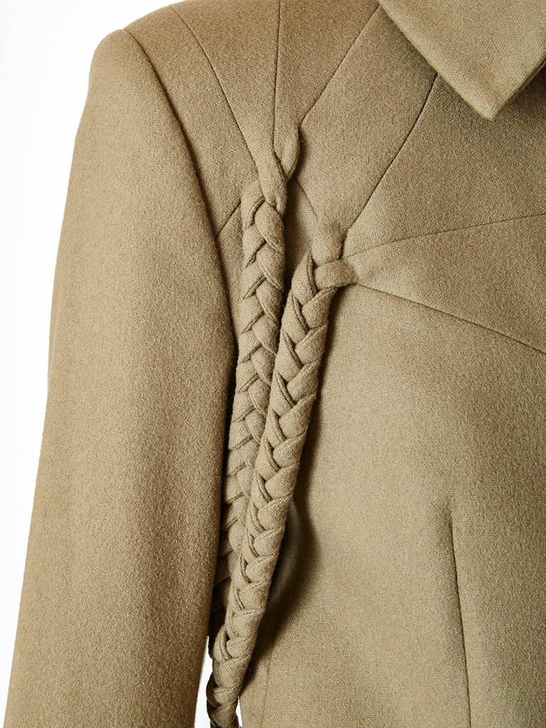 Alexander McQueen Wool Pansuit with Braiding Detail In Excellent Condition In New York, NY