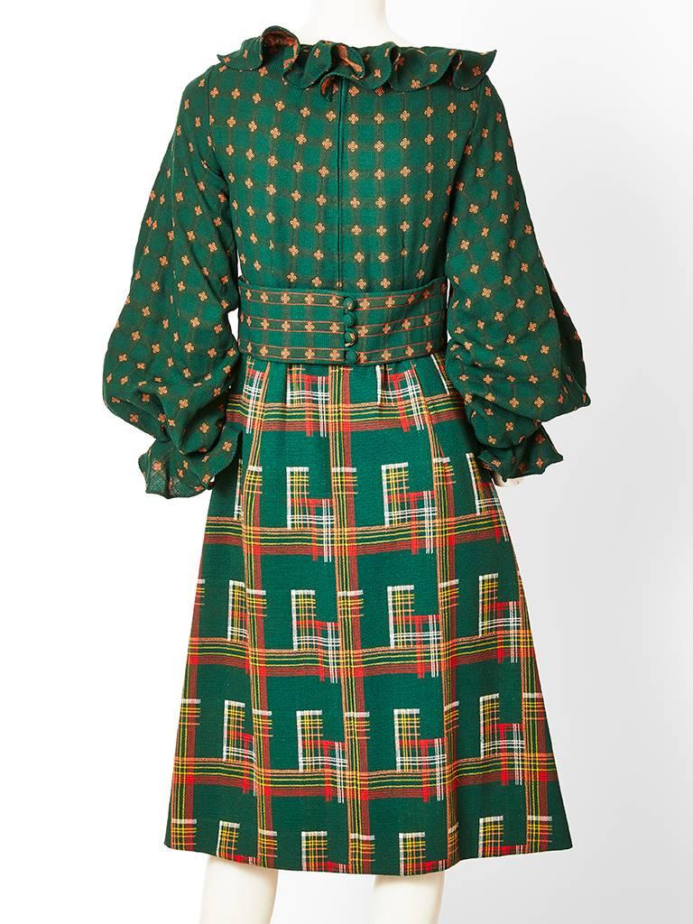 Ronald Amey, Mixed Patterns Wool Dress and Gilet 1