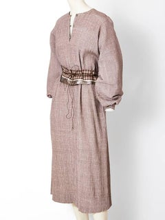Geoffrey Beene Crinkled Wool Belted Caftan