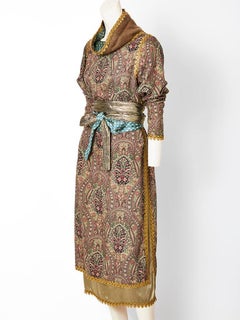 Geoffrey Beene Wool Challis Paisley Dress
