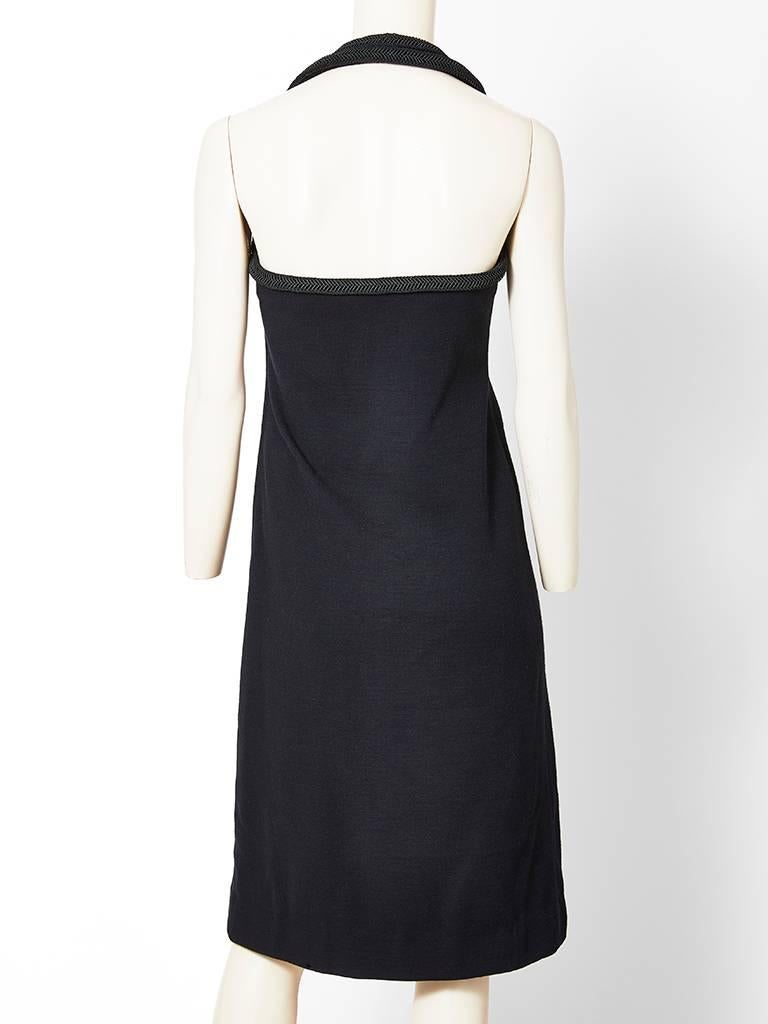 Women's or Men's Galanos Wool Halter Dress With Braiding Detail For Sale