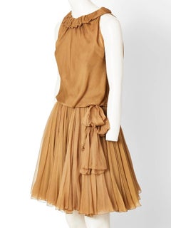 Galanos Multi Layered Chiffon Cocktail Dress