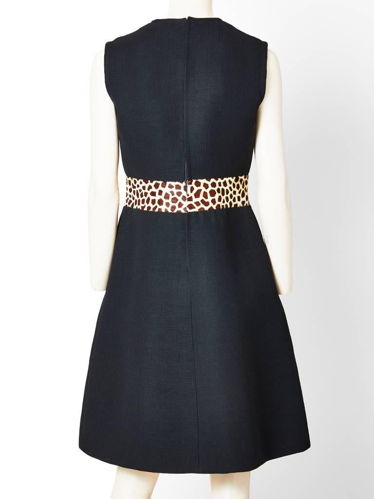 Givenchy Sleeveless Day Dress with Cheetah Pattern Detail In Excellent Condition In New York, NY