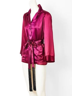Yves Saint Laurent Satin "Smoking Jacket"