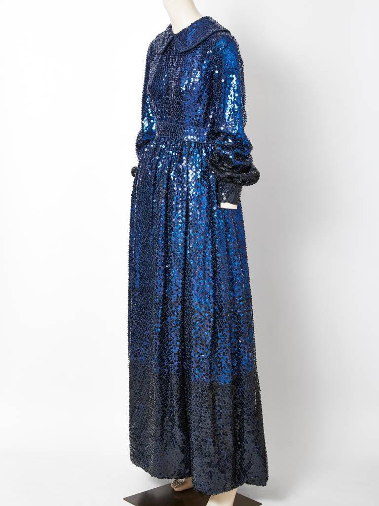 sapphire blue evening gown