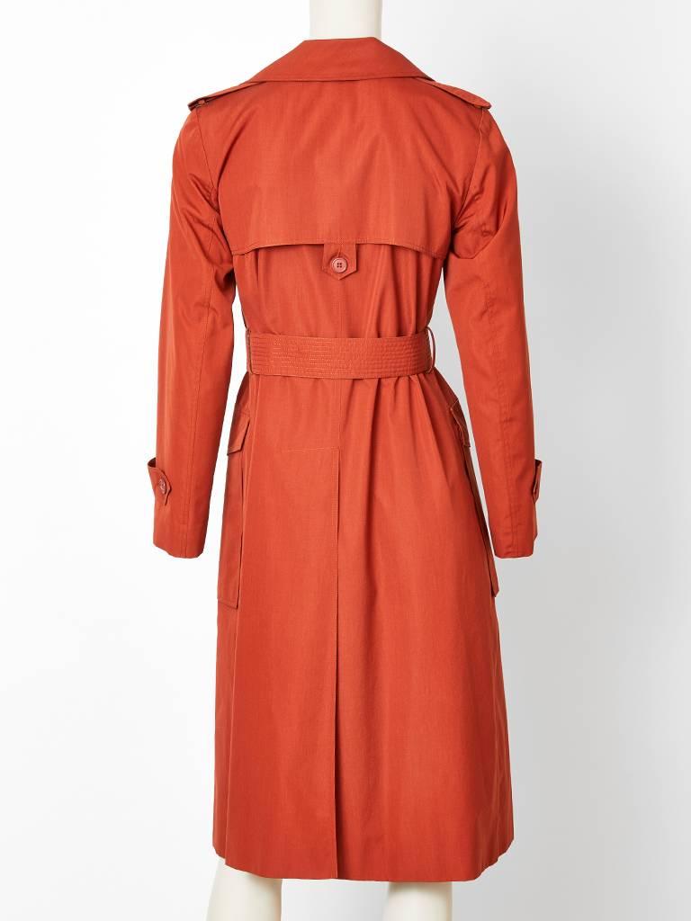 Yves Saint Laurent Rive Gauche Double Breasted Trench C. 1970's at 1stdibs