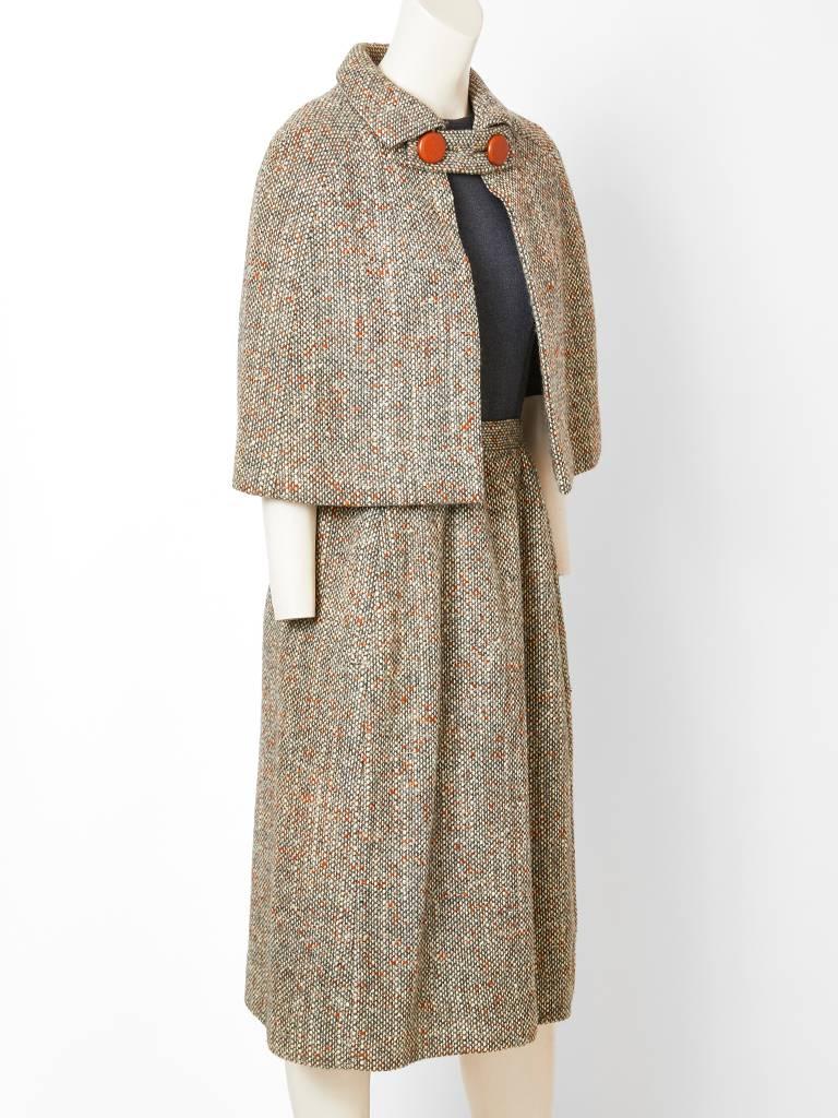 tweed cape dress
