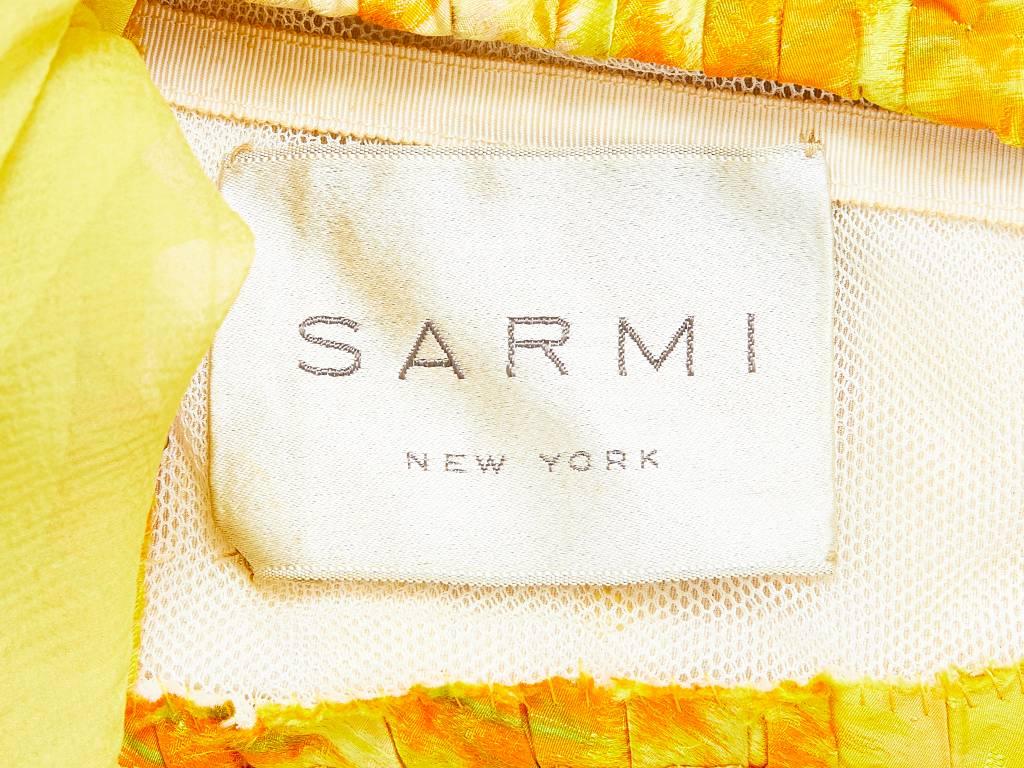 Sarmi Chiné Taffeta and Chiffon Strapless Gown In Excellent Condition In New York, NY