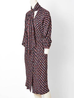 Halston Silk Wrap Style Day Dress