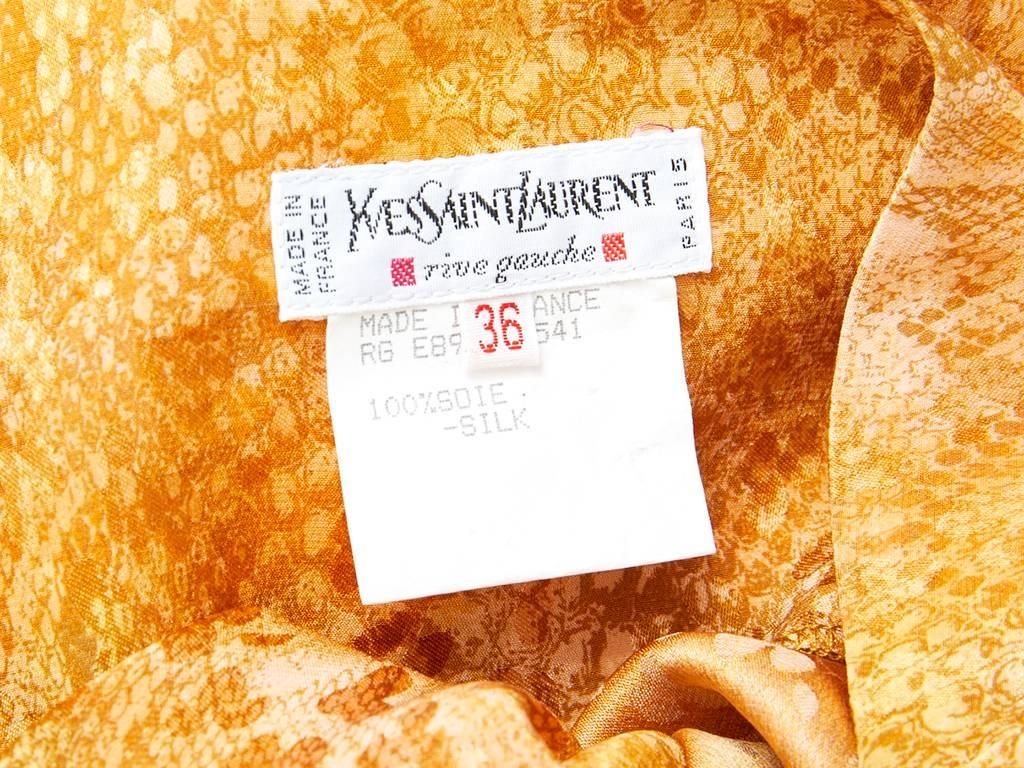 Women's Yves Saint Laurent Rive Gauche Silk Reptile Print Gown