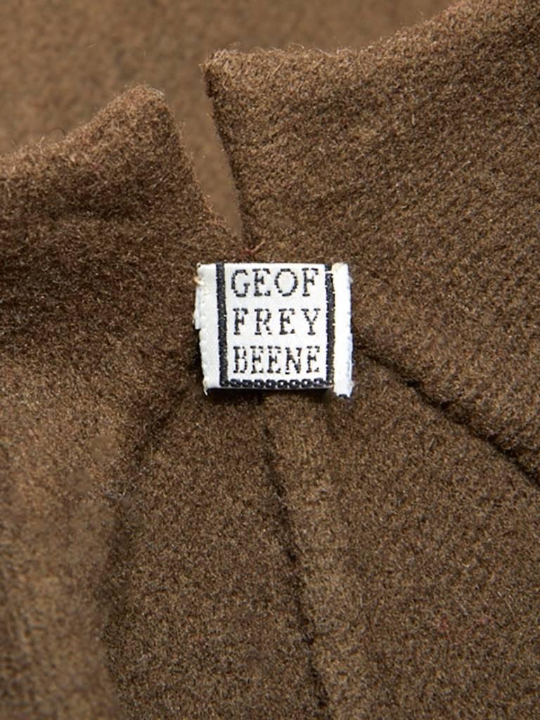 Geoffrey Beene Chocolate Brown Double Face Wool Cropped Jacket 1
