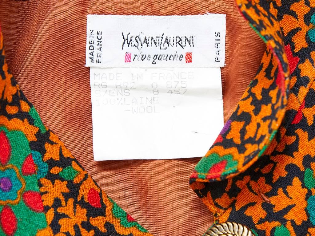 Yves Saint Laurent Wool Challis Patterned Tunic and Pant Ensemble In Excellent Condition In New York, NY