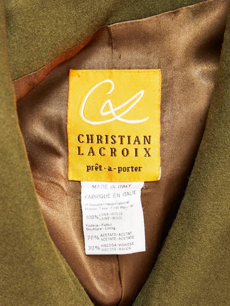 Women's Christian Lacroix Wool Coat with Applique Details