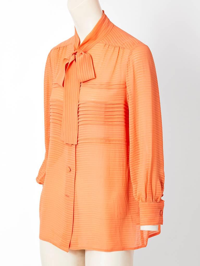 Orange Chanel Silk Georgette Blouse