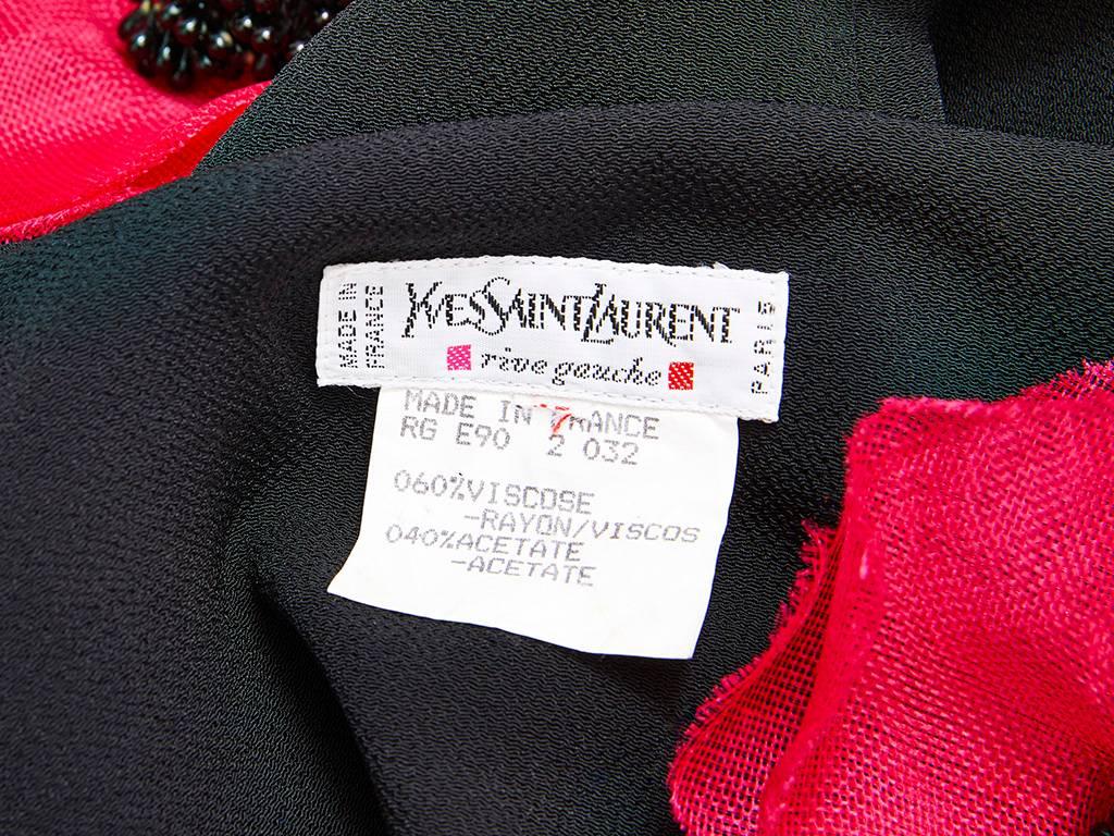 Yves Saint Laurent Jersey Dress with Poppy Flower Embellishment In Excellent Condition In New York, NY