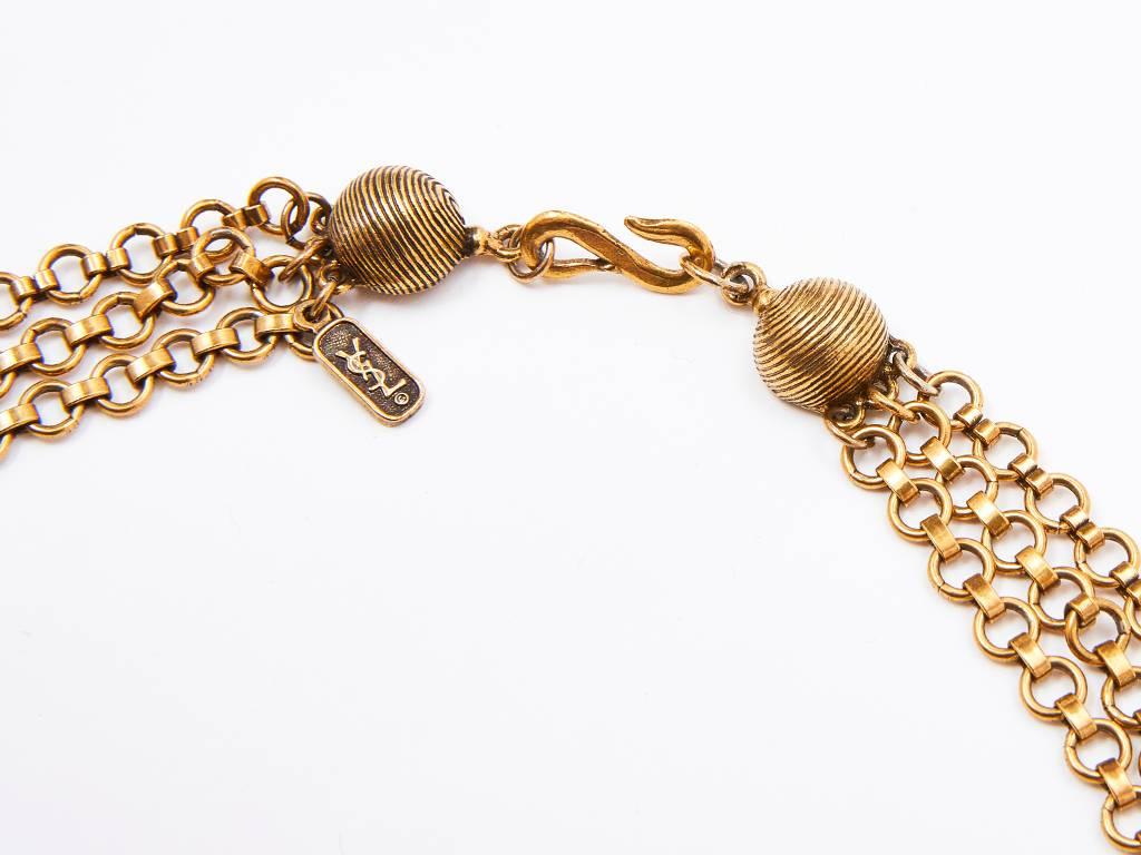 Modern Yves Saint Laurent Multi-Strand Coin Necklace