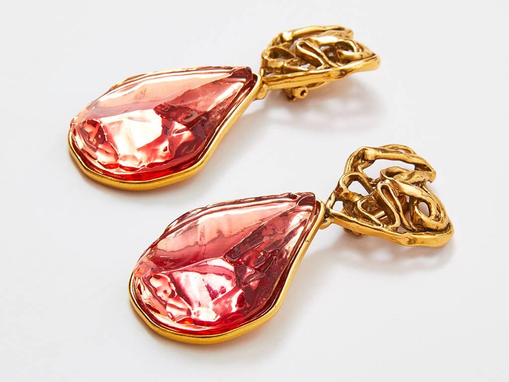 Baroque Yves Saint Laurent Rive Gauche Drop Earrings