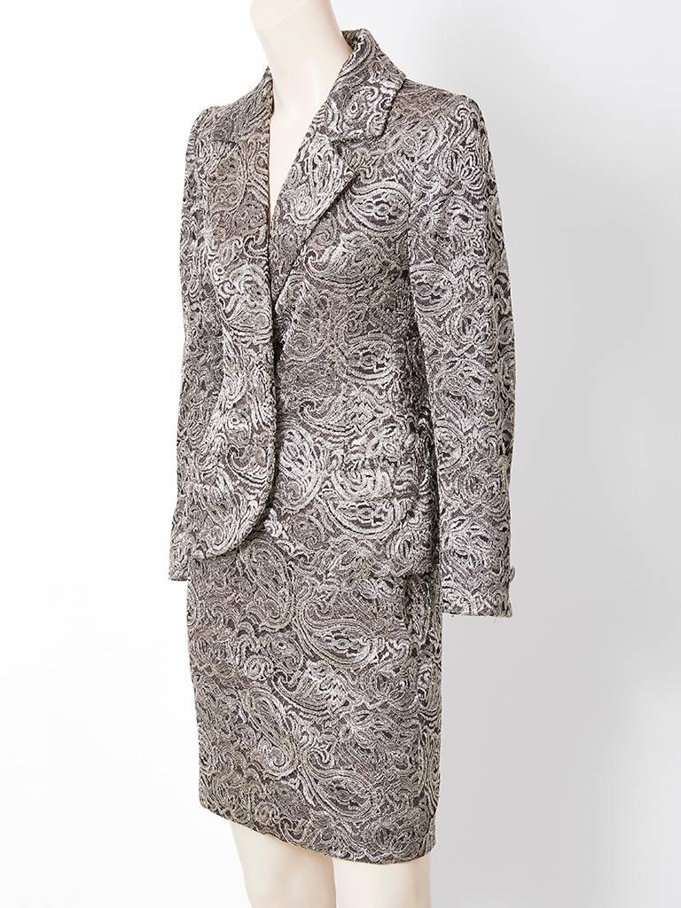 Jean-Louis Scherrer Metallic Lace Dinner Suit at 1stDibs | jean-louis ...