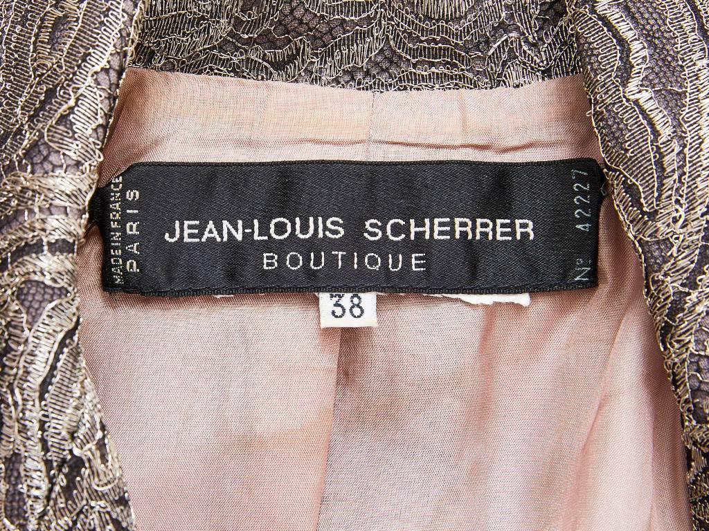 Women's Jean-Louis Scherrer Metallic Lace Dinner Suit