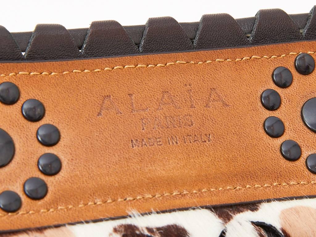 Black Alaia Stencilled Animal Print Belt