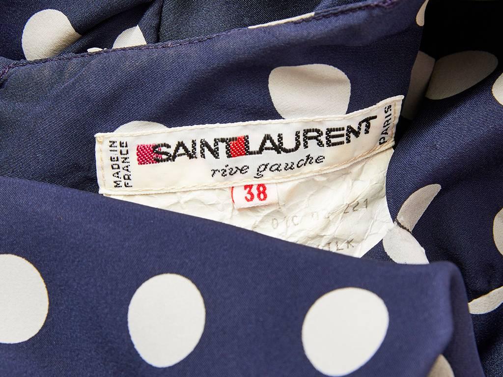 Yves Saint Laurent 1940s Inspired Polka Dot Dress In Excellent Condition In New York, NY