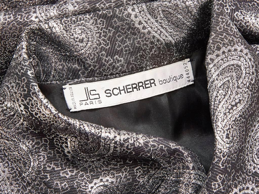 Jean Louis Scherrer Silver Lamé Evening Trench 1