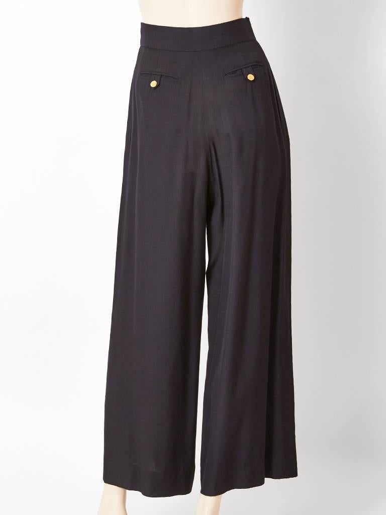 Chanel  High Waisted Wide Leg Trouser In Excellent Condition In New York, NY