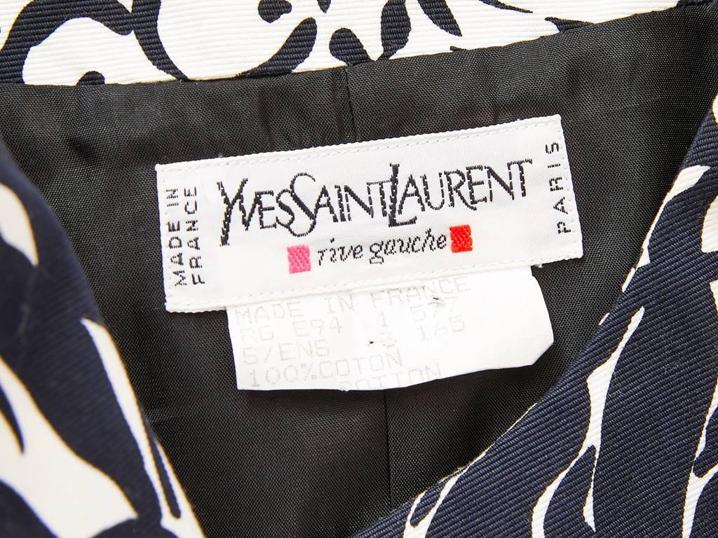 Yves Saint Laurent Black and White Patterned Cropped Jacket 1