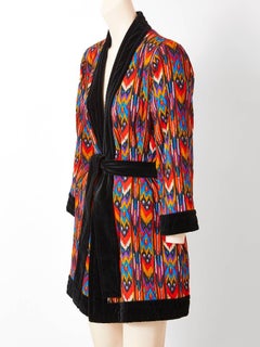 Yves Saint Laurent Ikat Pattern Belted  wrap Jacket