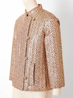 Givenchy Gold Lame Quilted Evening Jacket
