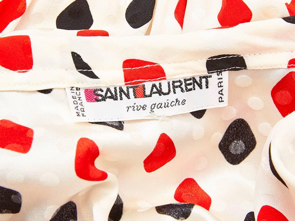 Yves Saint Laurent Rive Gauche Patterned Silk Day Dress For Sale 2