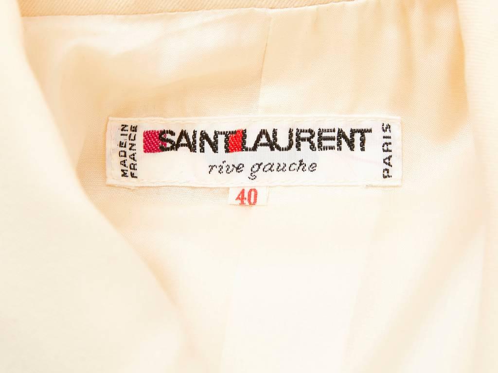 Women's Yves Saint Laurent Rive Gauche Ivory Gaberdine Pantsuit