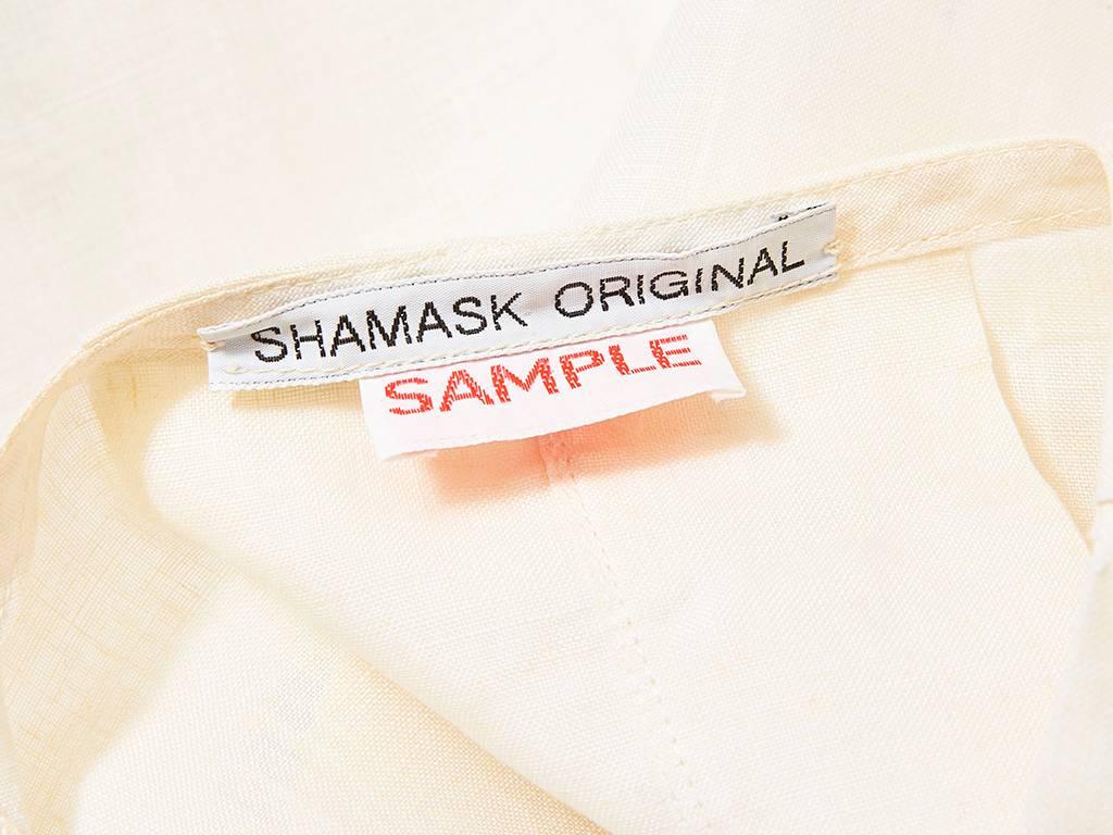Women's Shamask White Linen Double Brested Duster For Sale