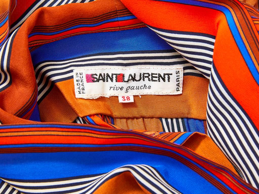 Yves Saint Laurent Rive Gauche Silk Stripe Day Dress 1