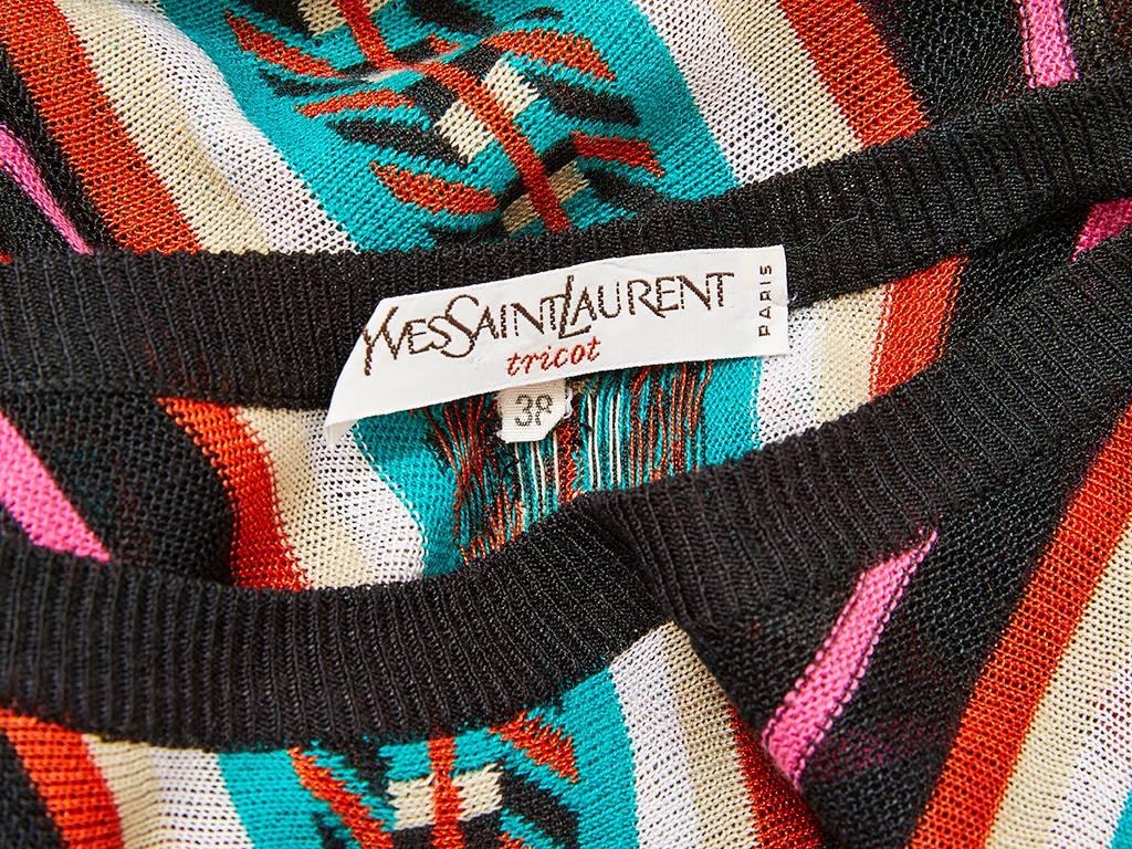 Yves Saint Laurent  Bold Stripe Knit Day Dress In Excellent Condition For Sale In New York, NY