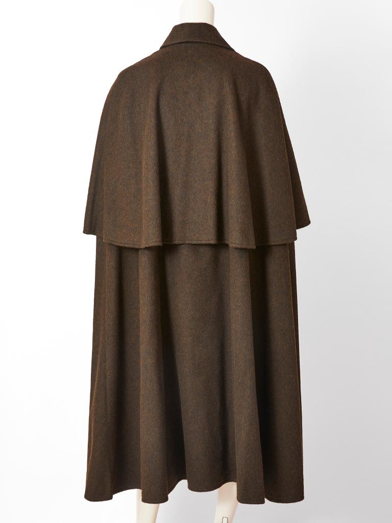 Yves Saint Laurent Loden Wool Gendarme Cape In Excellent Condition In New York, NY