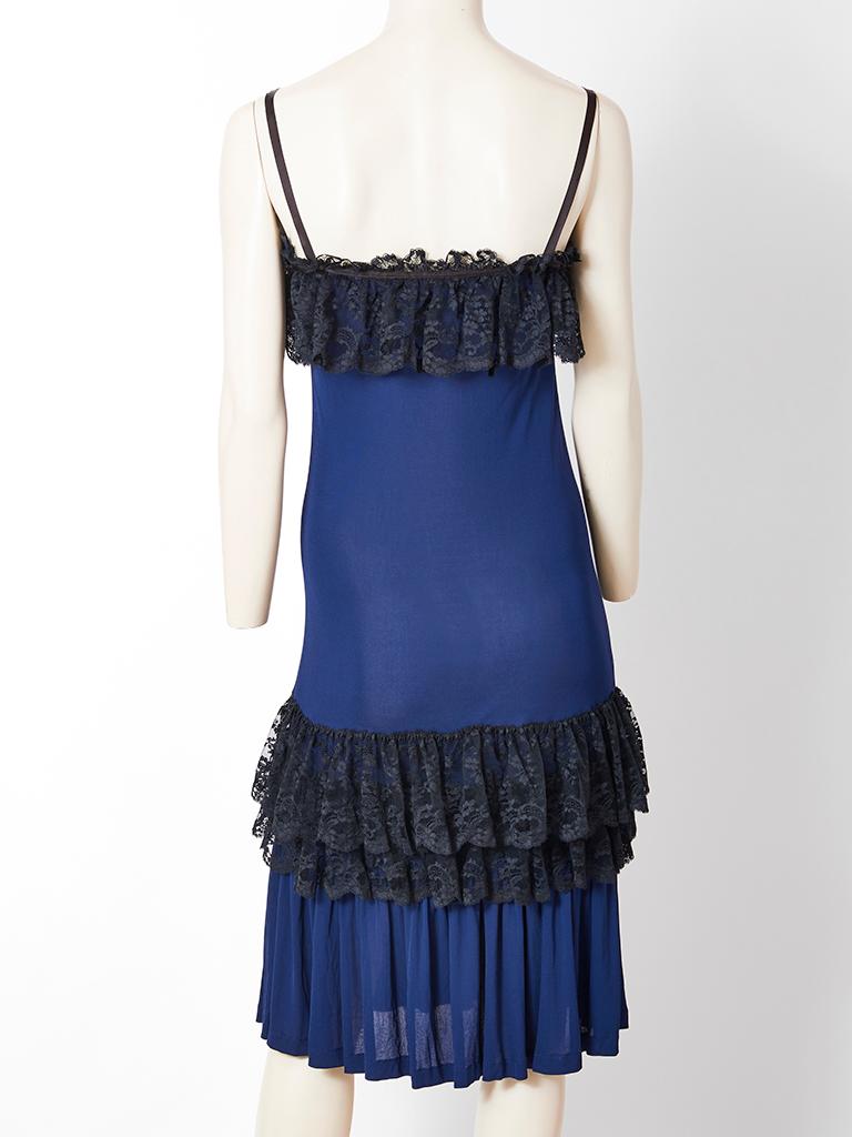 Yves Saint Laurent Rive Gauche Tiered Slip Dress In Excellent Condition In New York, NY