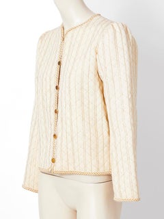 Yves Saint Laurent Ivory Quilted Jacket with Lurex