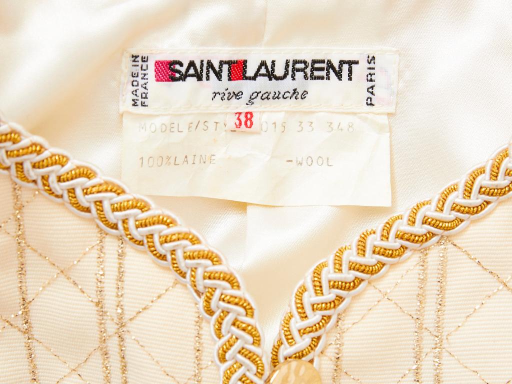 Yves Saint Laurent Ivory Quilted Jacket with Lurex 1