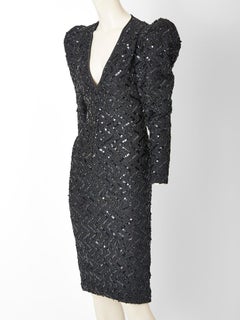 Galanos Beaded and Sequined Cocktail Dress