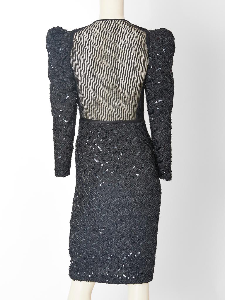 Galanos Beaded and Sequined Cocktail Dress In Excellent Condition For Sale In New York, NY