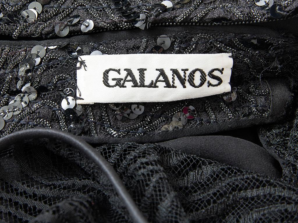 Galanos Perlenbesetztes und Paillettenbesetztes Cocktailkleid Damen im Angebot